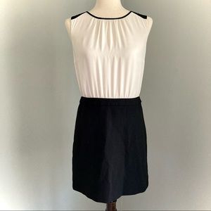 Ann Taylor LOFT White and Black Sheath Dress